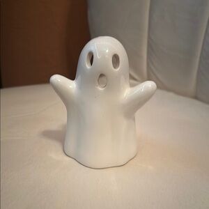 White Ceramic Ghost Tea Light Candle Holder Decor Halloween